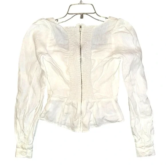 Host Pick 🎉▶️ Reformation ◀️ Paloma White Linen Lace Up Top - Picture 14 of 16